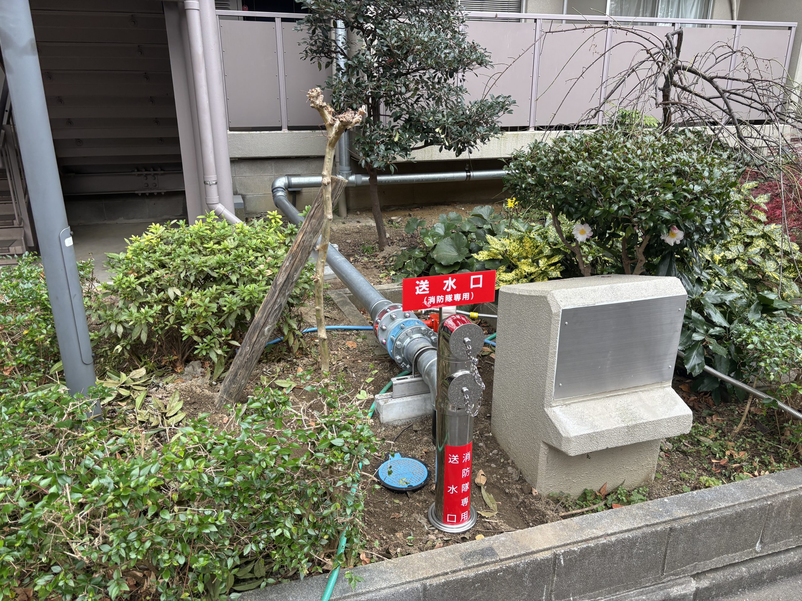 連結送水管や消防設備工事の施工写真